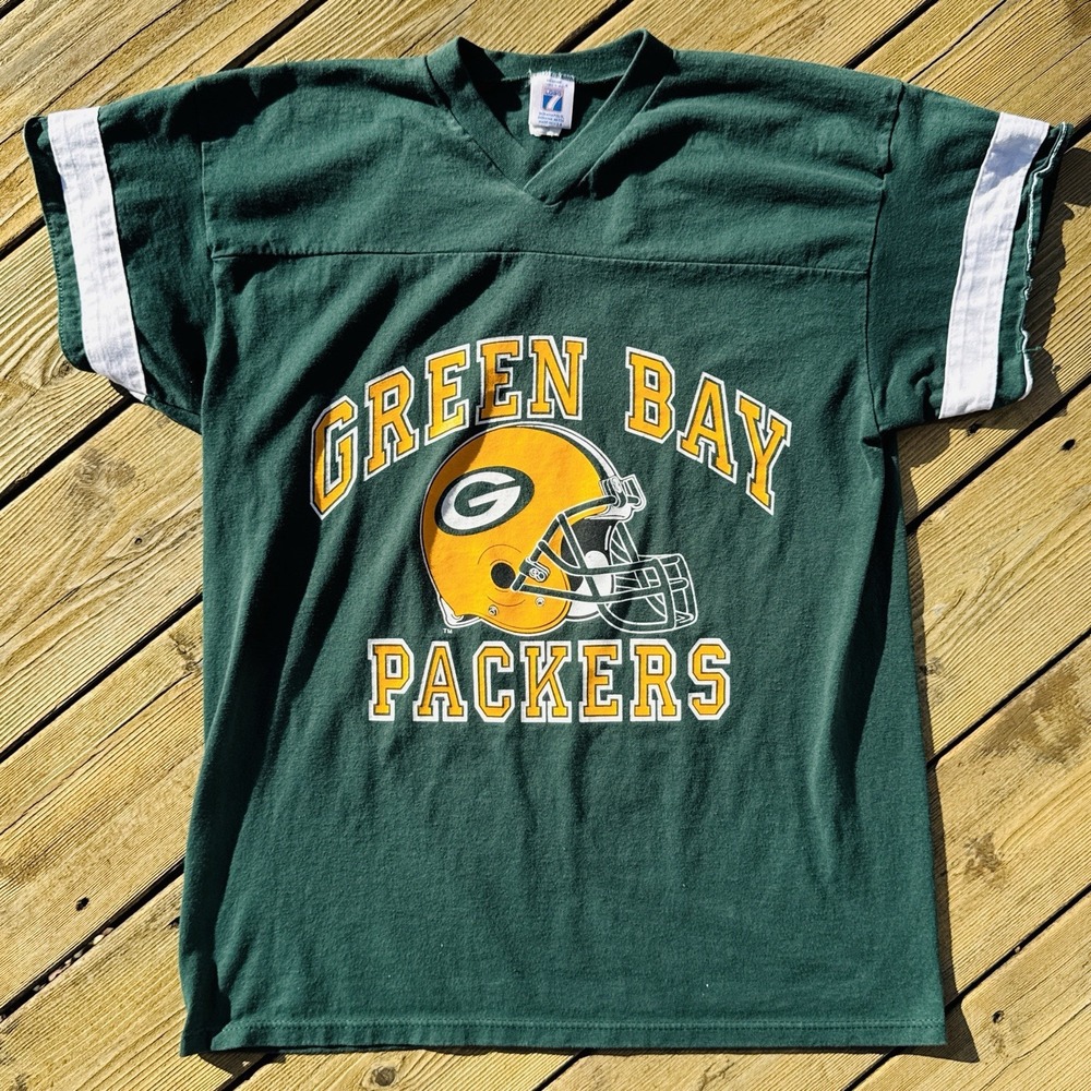 Vintage 90s Green Bay Packers Jersey T Shirt Logo 7 USA Made L